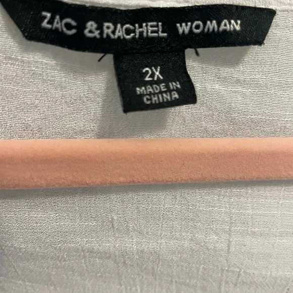 Gauze Zac & Rachel Woman’s White Button-Up Top 2X - Picture 5 of 5
